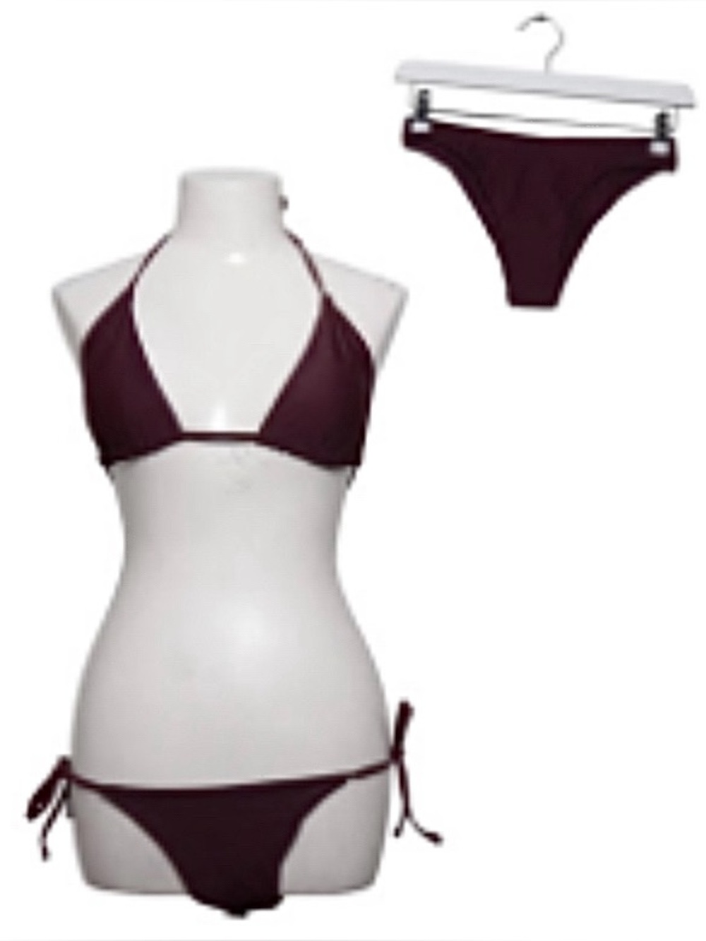 Women's Dark Plum Tie-Side Bikini Set